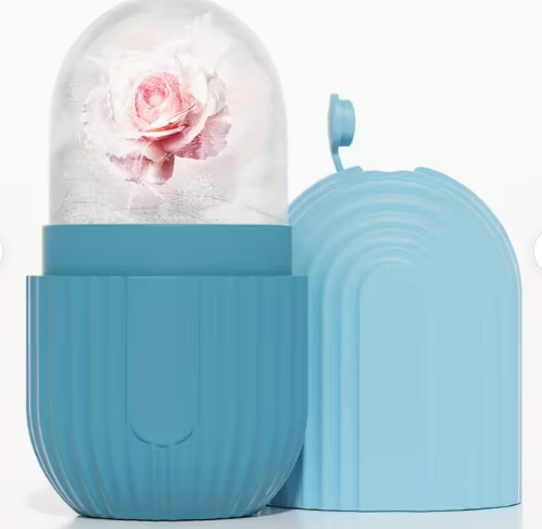 Facial & Eye Ice Roller – Reusable Silicone Skin Brightening Tool for Puffiness, Glow & Relaxation | No Battery Required