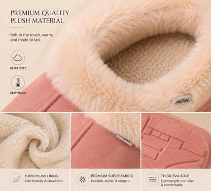 Women’s Luxury Plush Winter Slippers – Thick Sole Cozy Indoor Shoes