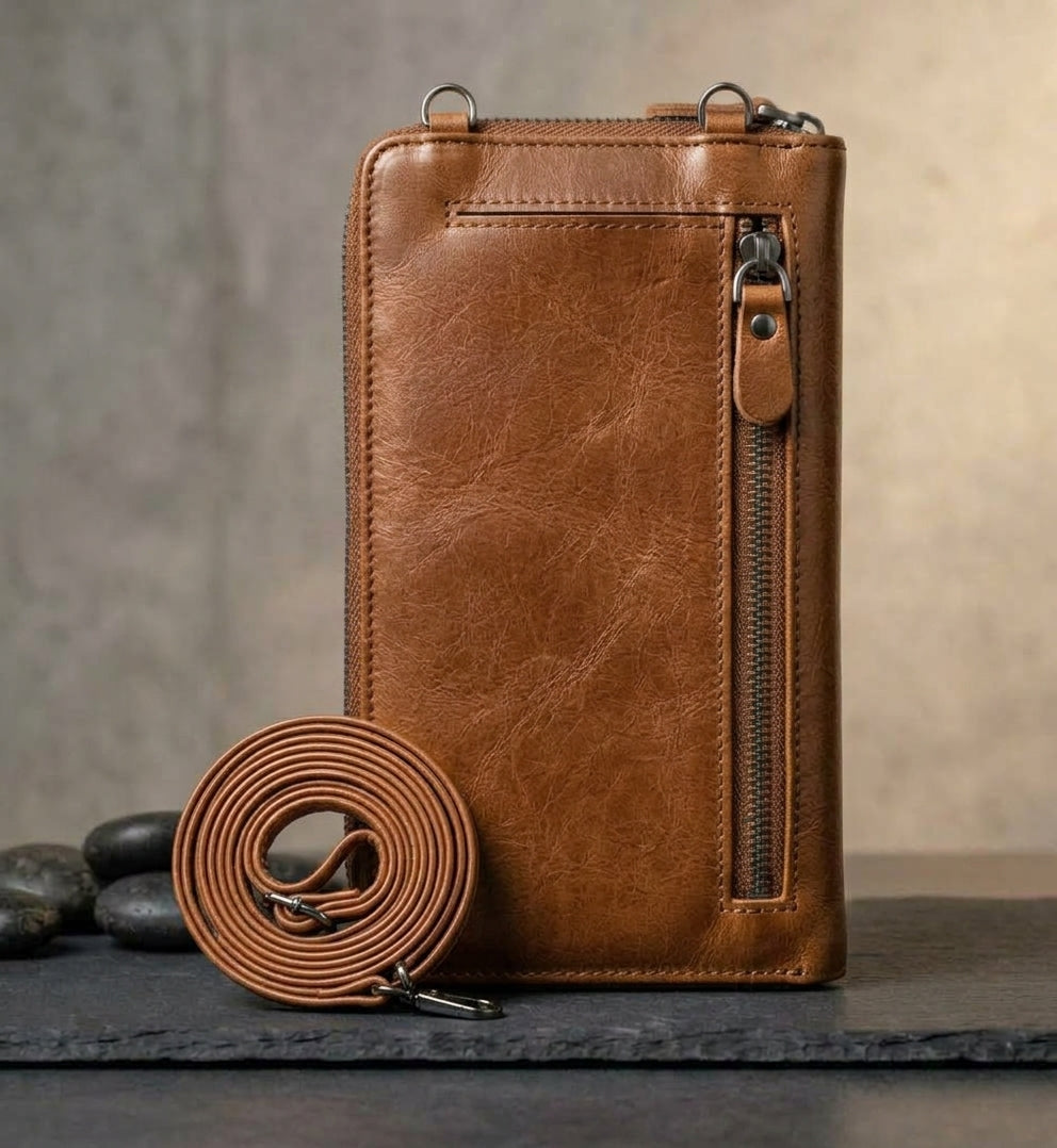 Core Collective™ Crossbody Sling Phone + Purse — Brown