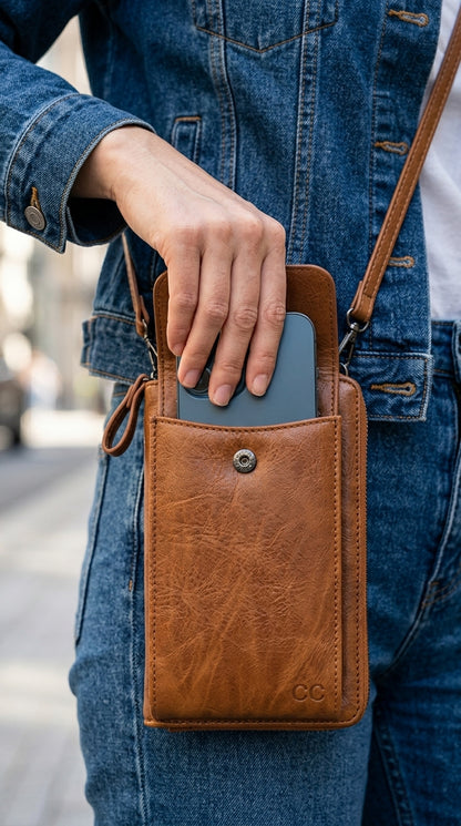 Core Collective™ Crossbody Sling Phone + Purse — Brown
