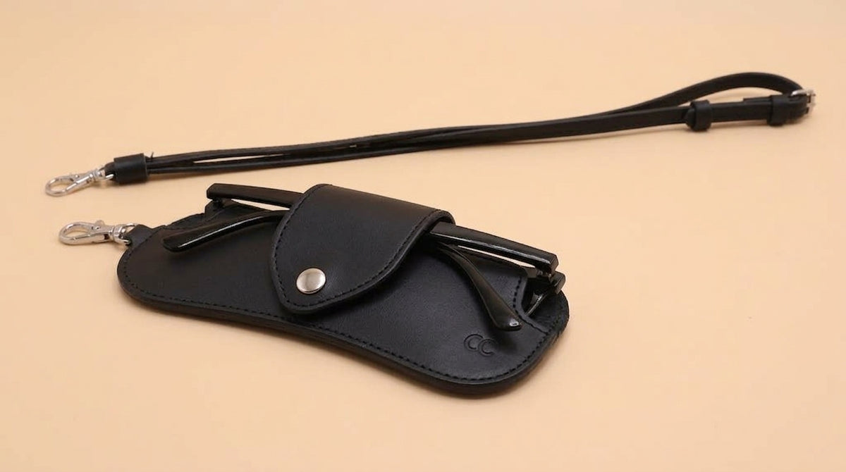 Core Collective™ Neck Lanyard Glasses Pouch - Black