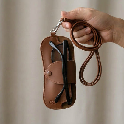 Core Collective™ Neck Lanyard Glasses Pouch - Brown