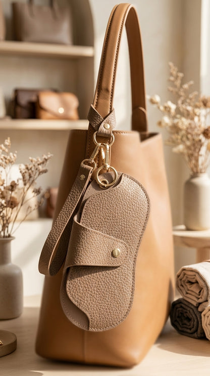 Core Collective™ Clip-On Glasses Pouch — Light Brown