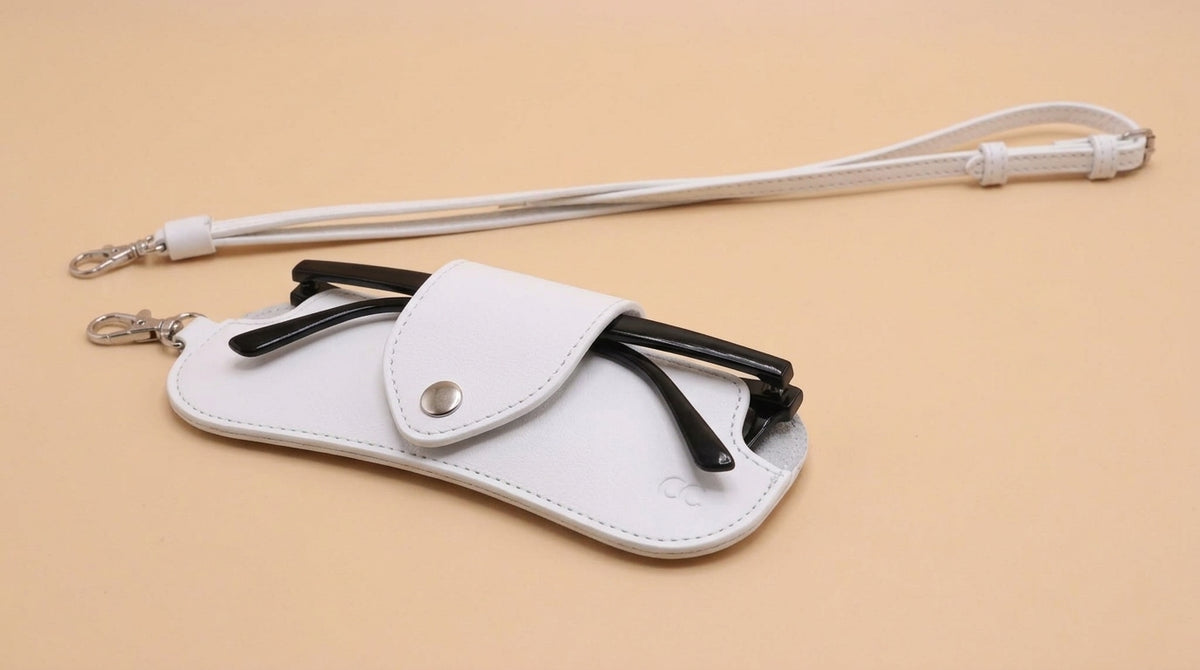 Core Collective™ Neck Lanyard Glasses Pouch - White