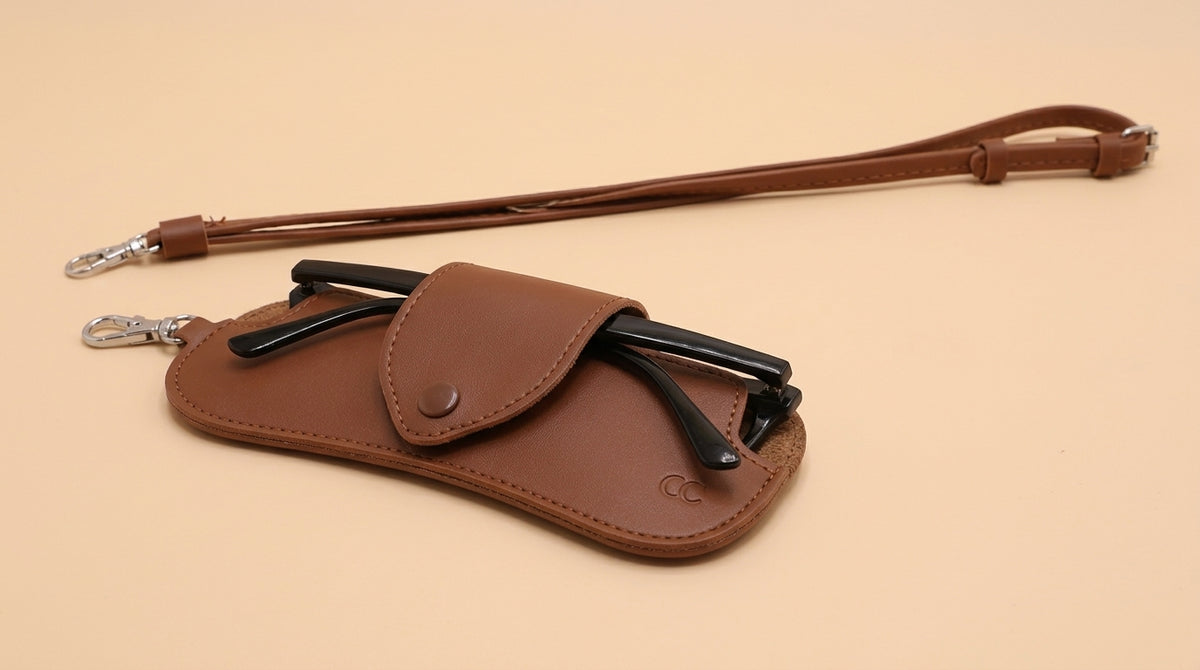 Core Collective™ Neck Lanyard Glasses Pouch - Brown
