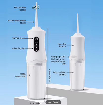 Portable 4-in-1 Cordless Water Flosser – Deep Clean Teeth & Gums Anywhere