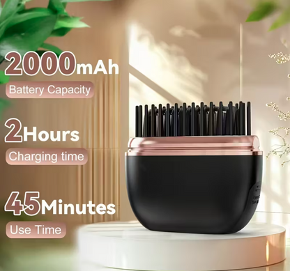Compact Cordless Hair Straightening Comb – Pocket-Size USB Rechargeable Styling Brush