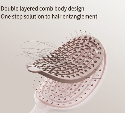 CCollective™ - Fast & Easy Hair Detangling Brush with Retractable Comb – Self-Cleaning Hair Brush