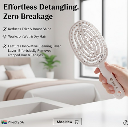 CCollective™ - Fast & Easy Hair Detangling Brush with Retractable Comb – Self-Cleaning Hair Brush