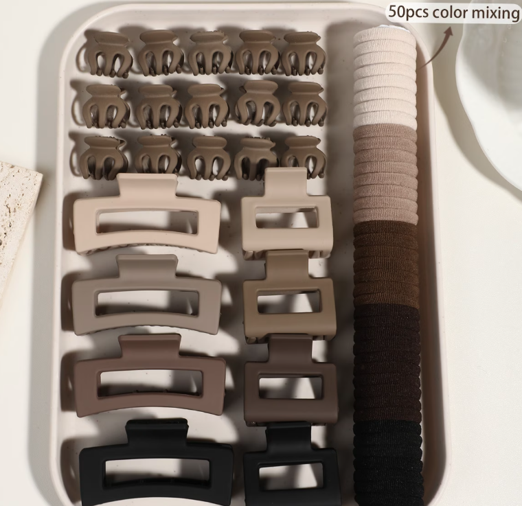 CCollective™ - 73-Piece Neutral Hair Accessories Set – (Autumn/Winter Edition)