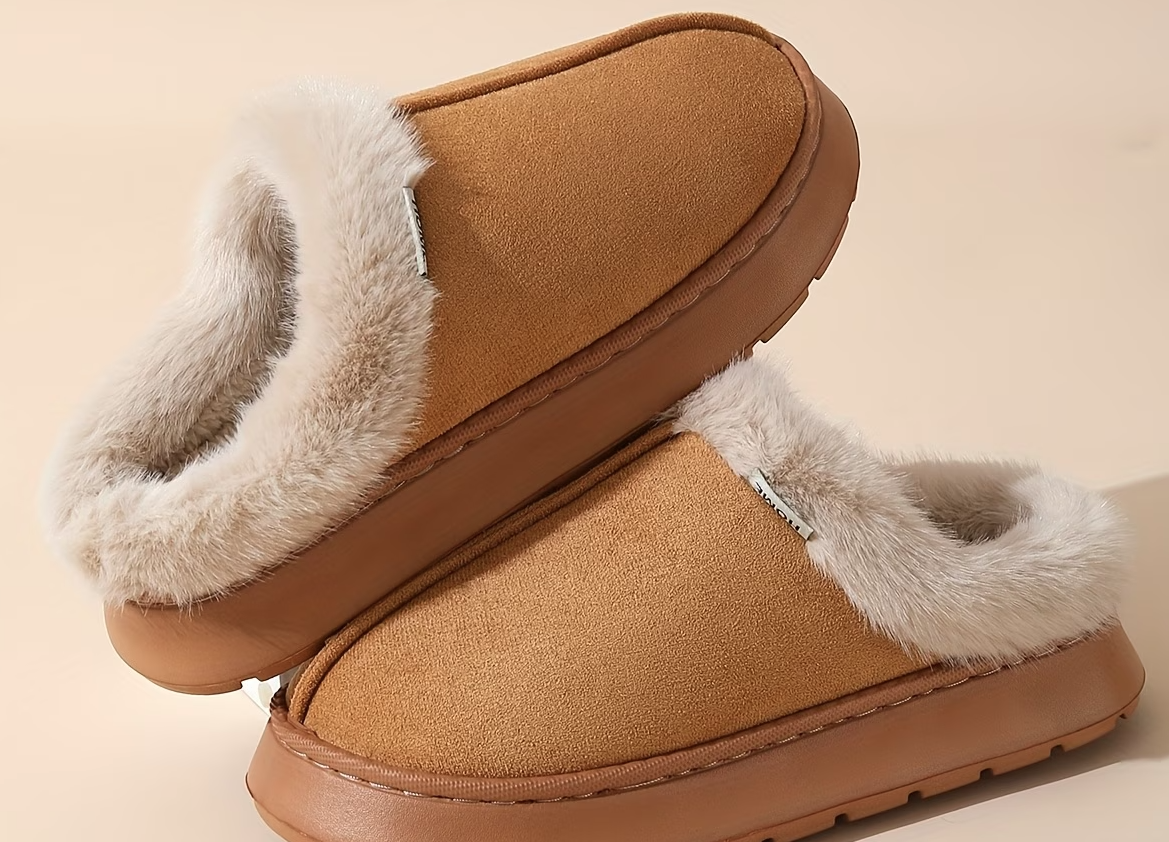 Women’s Luxury Plush Winter Slippers – Thick Sole Cozy Indoor Shoes