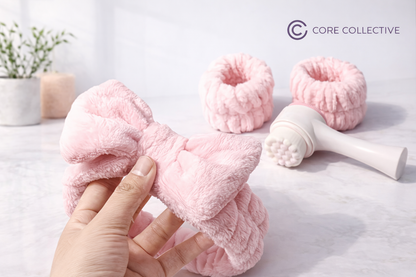 CCollective™ - 8-Piece Beauty Spa & Facial Cleansing Gift Set – Makeup Bag, Exfoliating Brushes, Spa Headband & Travel Skincare Kit