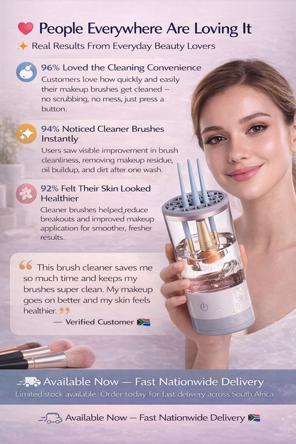 Portable Electric Makeup Brush Cleaner – USB Rechargeable Automatic Brush Washing Machine for Fast, Hygienic Cleaning