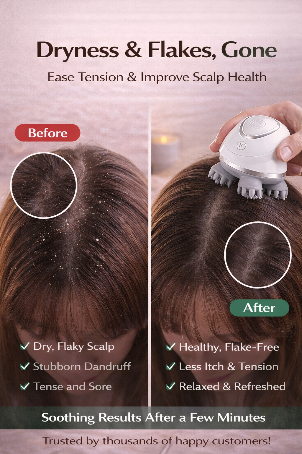 Electric Cordless Scalp Massager – 4-Mode Deep Cleansing, Hair Growth & Stress Relief