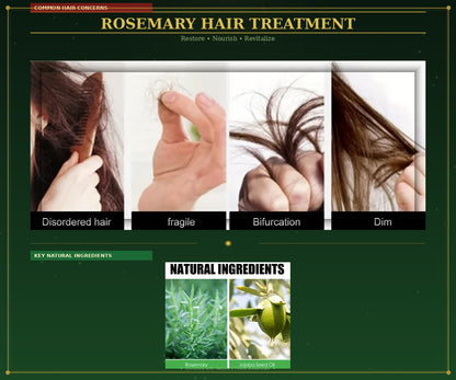 Rosemary Hair Care Gift Box – Natural Rosemary Oil & Hair Water Set for Hair Growth, Strengthening & Moisturizing | Lightweight Scalp Treatment | Summer Self-Care Gift