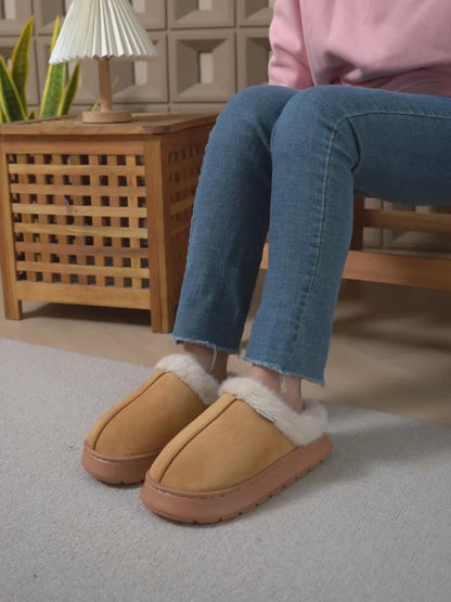 Women’s Luxury Plush Winter Slippers – Thick Sole Cozy Indoor Shoes