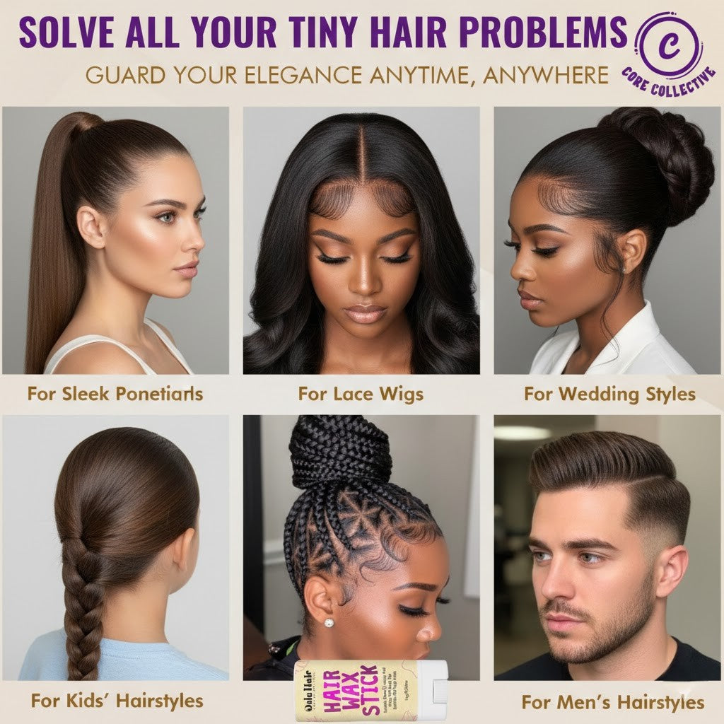 CCollective™ - Hair Control Pomade Stick – Non-Greasy Flyaway & Edge Control Wax for Sleek Styling & Frizz Smoothing