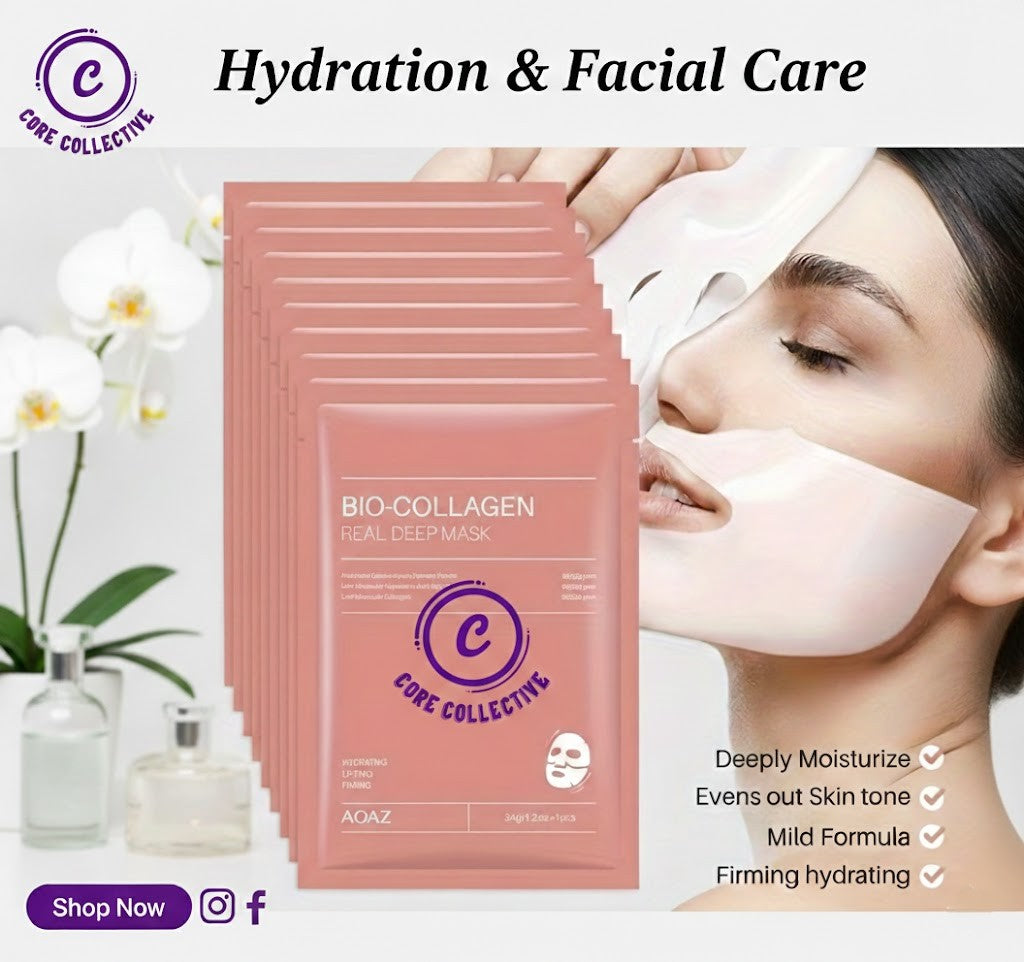 Bio-Collagen Face Masks (8-Pack) Deep Moisture • Firming • Glow Boost • All Skin Types